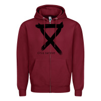 Burgundy circa survive Zipper Hoodie - artisFamous