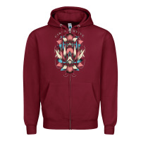 Burgundy circa survive Zipper Hoodie - artisFamous