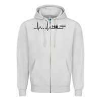Dove Grey house music heartbeat Zipper Hoodie - artisFamous