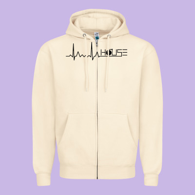 House Music Heartbeat Zipper Hoodie Designed By Artisfamous