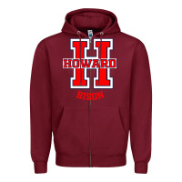 Burgundy howard 1867 university Zipper Hoodie - artisFamous
