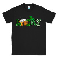 Black Lucky with beer St. Patricks day Classic Tee - HowdyJamesFarm