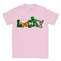 Bubblegum Pink Lucky with beer St. Patricks day Classic Tee - HowdyJamesFarm