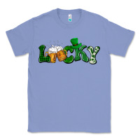 Colony Blue Lucky with beer St. Patricks day Classic Tee - HowdyJamesFarm