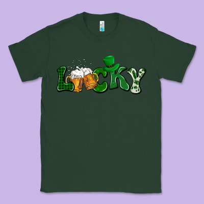 Lucky With Beer St. Patricks Day Classic Tee Designed By Howdyjamesfarm