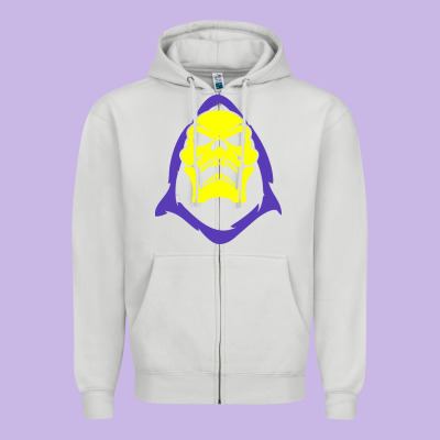 Skeletor Retro Zipper Hoodie Designed By Artisfamous