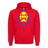 Red skeletor retro Zipper Hoodie - artisFamous