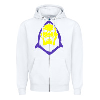 White skeletor retro Zipper Hoodie - artisFamous