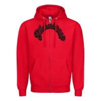 Red techiniques Zipper Hoodie - artisFamous