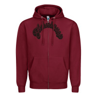 Burgundy techiniques Zipper Hoodie - artisFamous