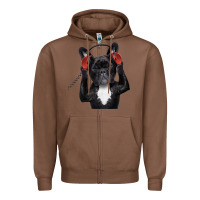 Chestnut french bulldog dj style Zipper Hoodie - artisFamous