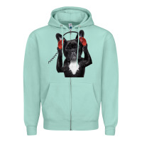 Seafoam french bulldog dj style Zipper Hoodie - artisFamous