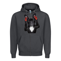 Smoke french bulldog dj style Zipper Hoodie - artisFamous