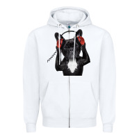 White french bulldog dj style Zipper Hoodie - artisFamous