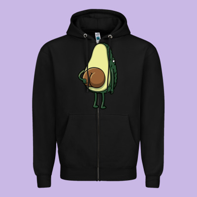 Funny Fruit Avocado Zipper Hoodie Designed By Artisfamous
