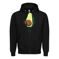 Black funny fruit avocado Zipper Hoodie - artisFamous