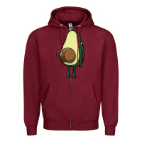 Burgundy funny fruit avocado Zipper Hoodie - artisFamous