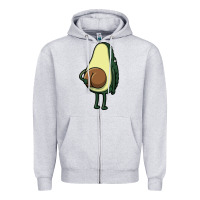 Heather Grey funny fruit avocado Zipper Hoodie - artisFamous