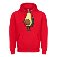 Red funny fruit avocado Zipper Hoodie - artisFamous