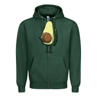 Sports Green funny fruit avocado Zipper Hoodie - artisFamous