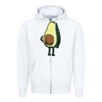 White funny fruit avocado Zipper Hoodie - artisFamous