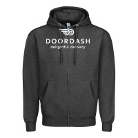Charcoal Heather doordash Zipper Hoodie - artisFamous