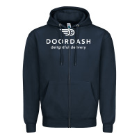 Navy doordash Zipper Hoodie - artisFamous