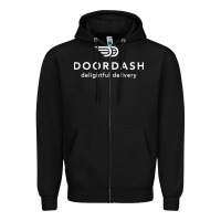 Black doordash Zipper Hoodie - artisFamous