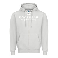 Dove Grey doordash Zipper Hoodie - artisFamous