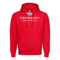 Red doordash Zipper Hoodie - artisFamous