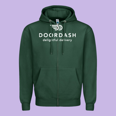 Doordash Zipper Hoodie Designed By Artisfamous