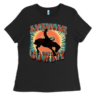 Black American cowboy Ladies Tee - FaDigitalArtStudio