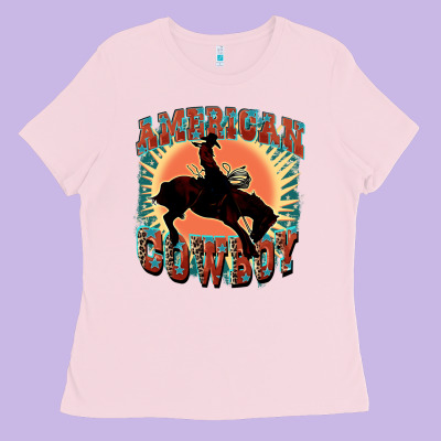 American Cowboy Ladies Tee Designed By Fadigitalartstudio