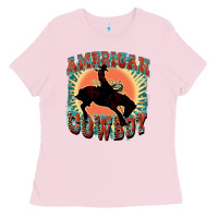 Bubblegum Pink American cowboy Ladies Tee - FaDigitalArtStudio