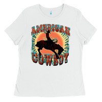 White American cowboy Ladies Tee - FaDigitalArtStudio