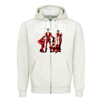 Oatmeal Heather maneskin rock Zipper Hoodie - artisFamous