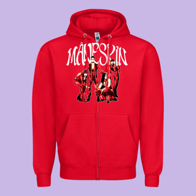 Maneskin Rock Zipper Hoodie Designed By Artisfamous