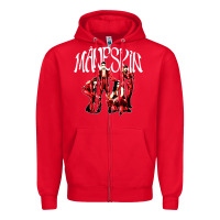 Red maneskin rock Zipper Hoodie - artisFamous
