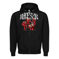 Black maneskin rock Zipper Hoodie - artisFamous