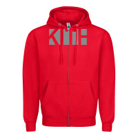 Red kith Zipper Hoodie - artisFamous