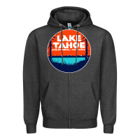 Charcoal Heather lake tahoe california Zipper Hoodie - artisFamous