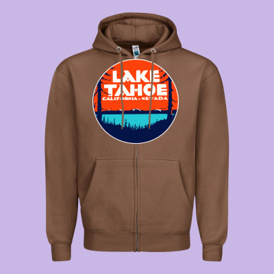 Lake Tahoe California Zipper Hoodie Designed By Artisfamous