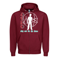 Burgundy devo duty now for the future Zipper Hoodie - artisFamous