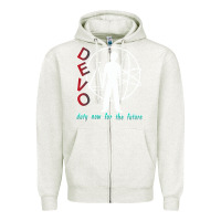 Oatmeal Heather devo duty now for the future Zipper Hoodie - artisFamous