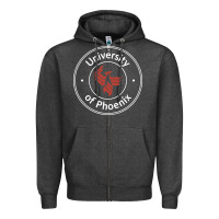 Charcoal Heather university of phoenix white red Zipper Hoodie - artisFamous