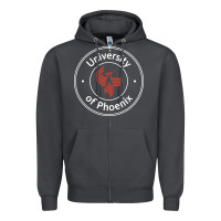 Smoke university of phoenix white red Zipper Hoodie - artisFamous