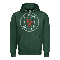 Sports Green university of phoenix white red Zipper Hoodie - artisFamous