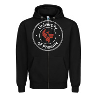 Black university of phoenix white red Zipper Hoodie - artisFamous