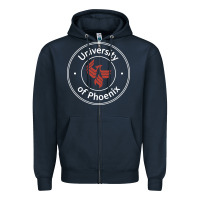 Navy university of phoenix white red Zipper Hoodie - artisFamous