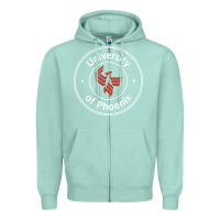 Seafoam university of phoenix white red Zipper Hoodie - artisFamous